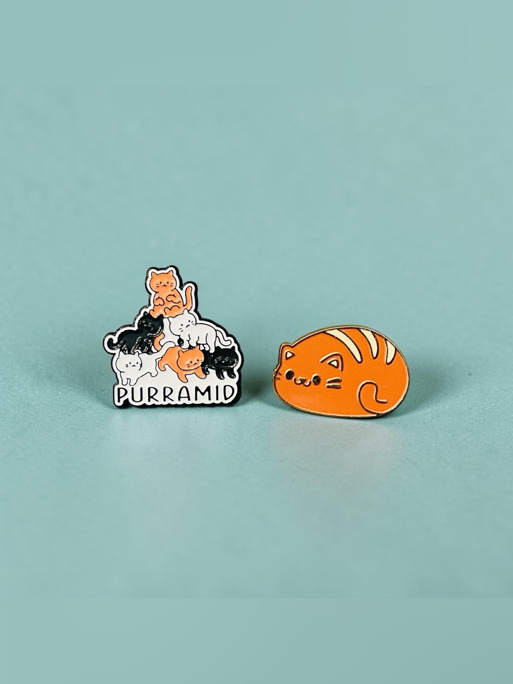 Cat Enamel Brooch Set - Purramid